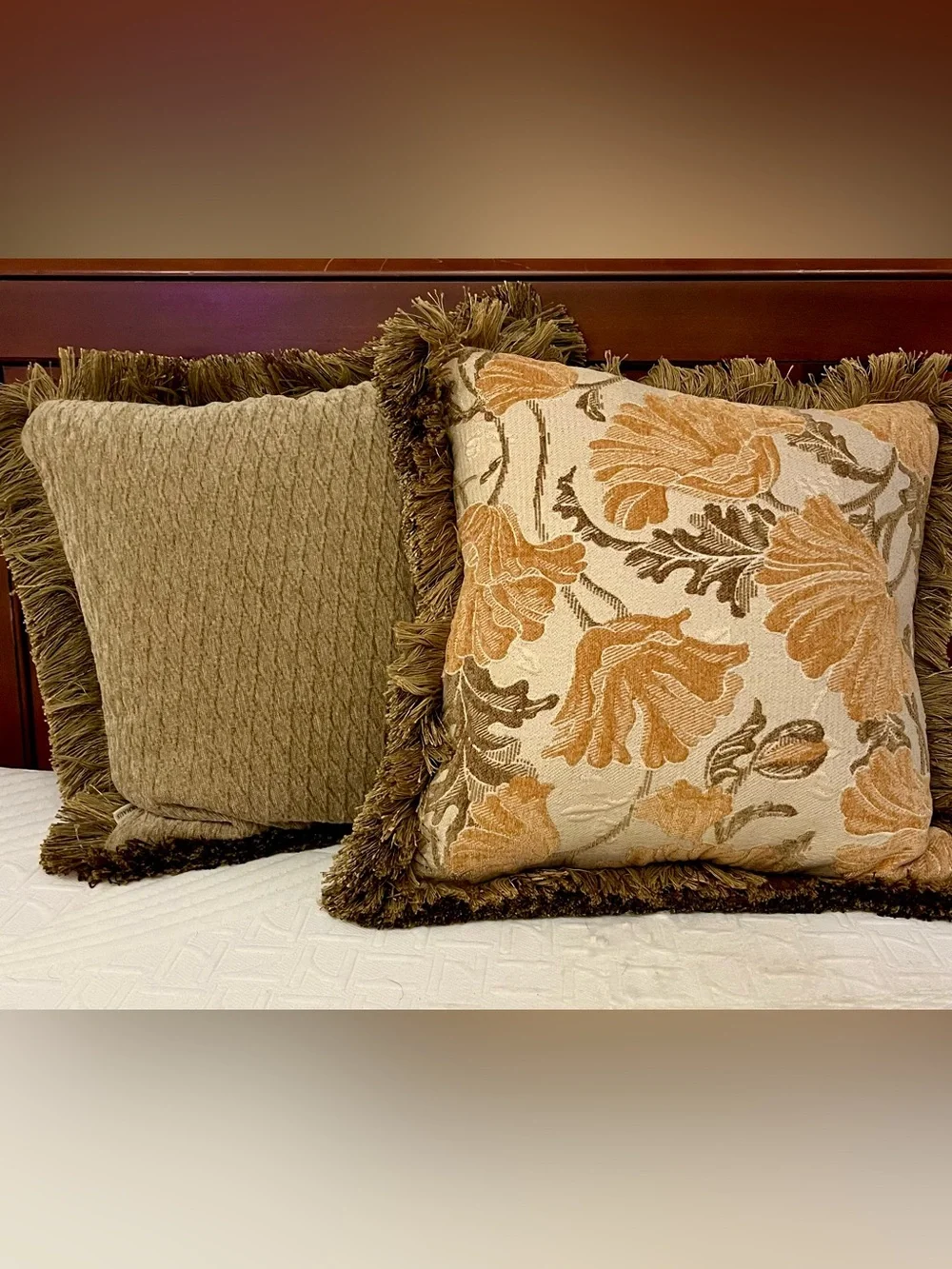 Arhaus Reversible Tapestry & Chenille Fringe Throw Pillows w/ Down Inserts - Set - Picture 10 of 16